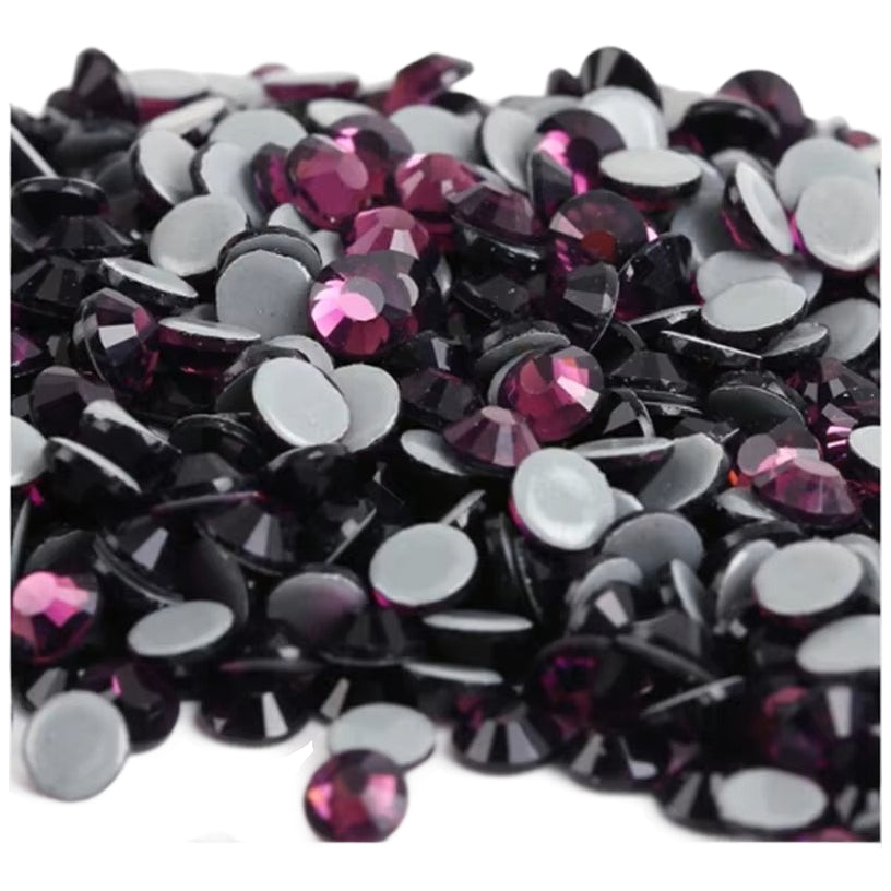 Flat Back Rhinestones Round Gems for Nail Art Clothing Crafts Glue Fix Decorations, Pack of 1440
