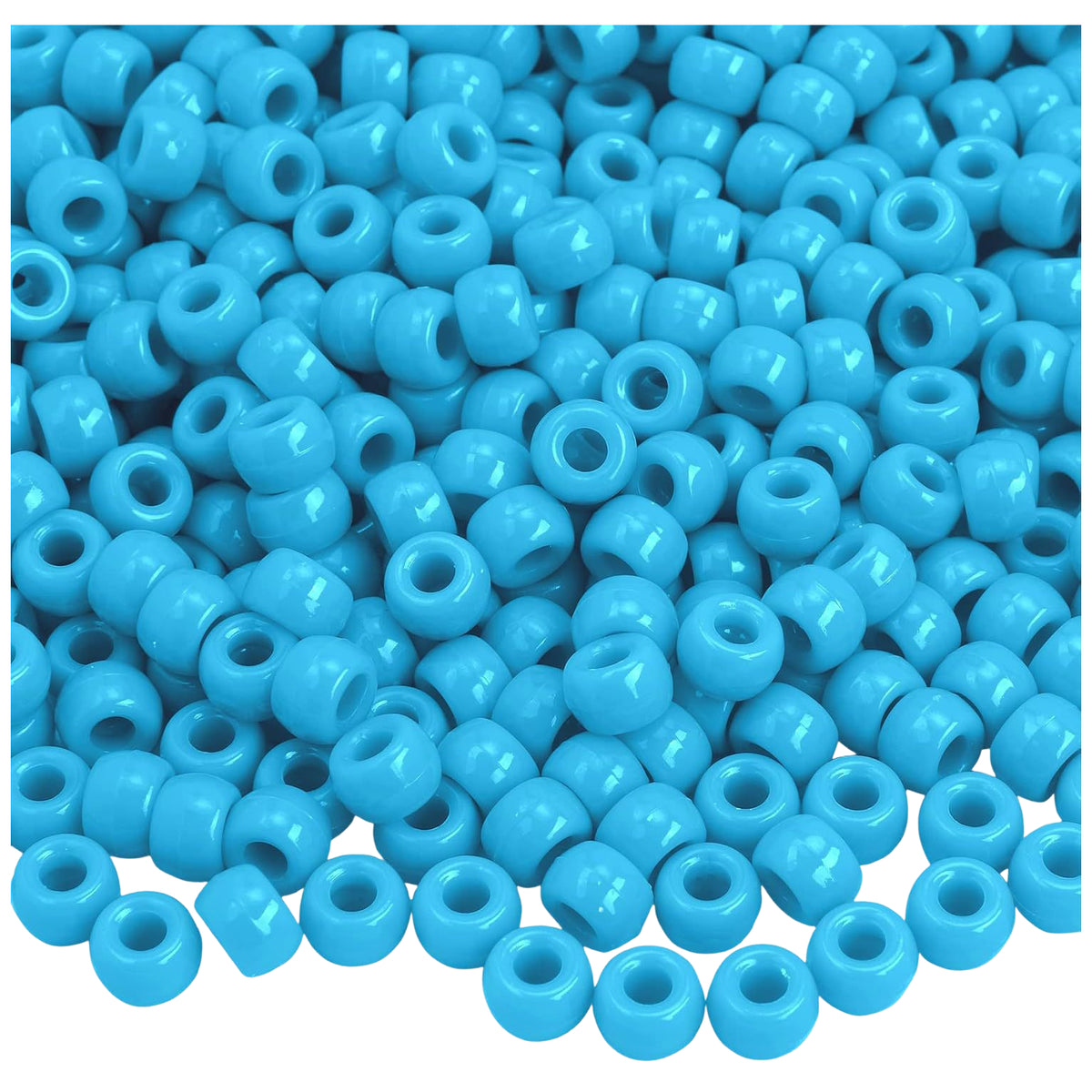 6x9mm Pony Beads Bulk for Bracelet Making Kandi Jewelry Hair Braids Crafts, Pack of 1000