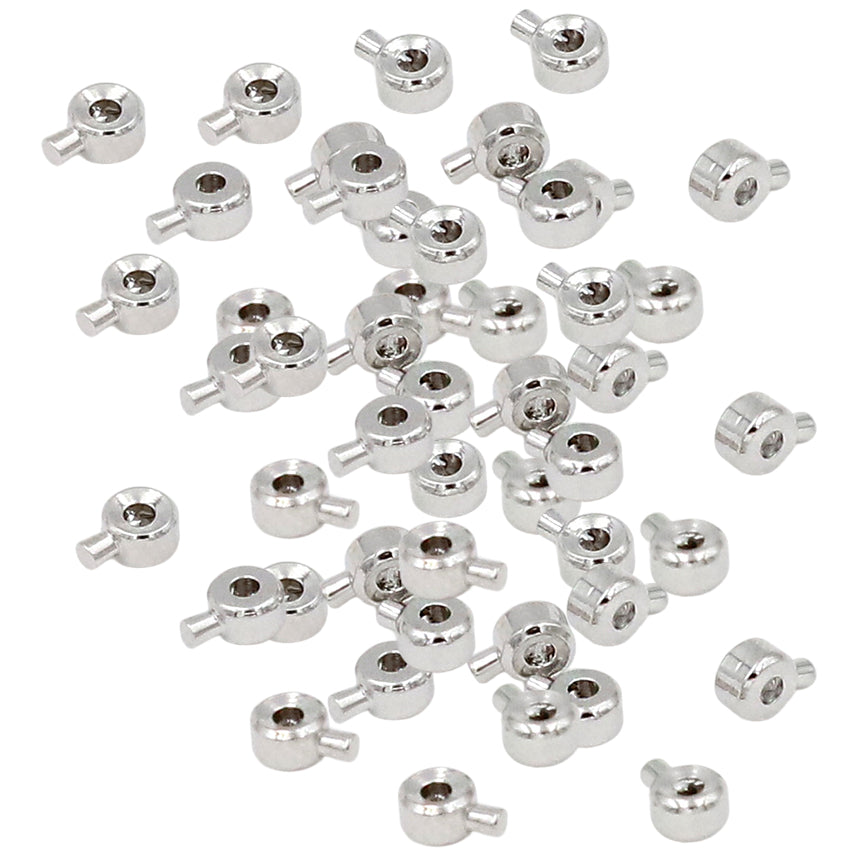 Stopper Crimp Beads 3.2mm Spacer Locks for Jewelry Making Bracelets and Necklaces, Pack of 30