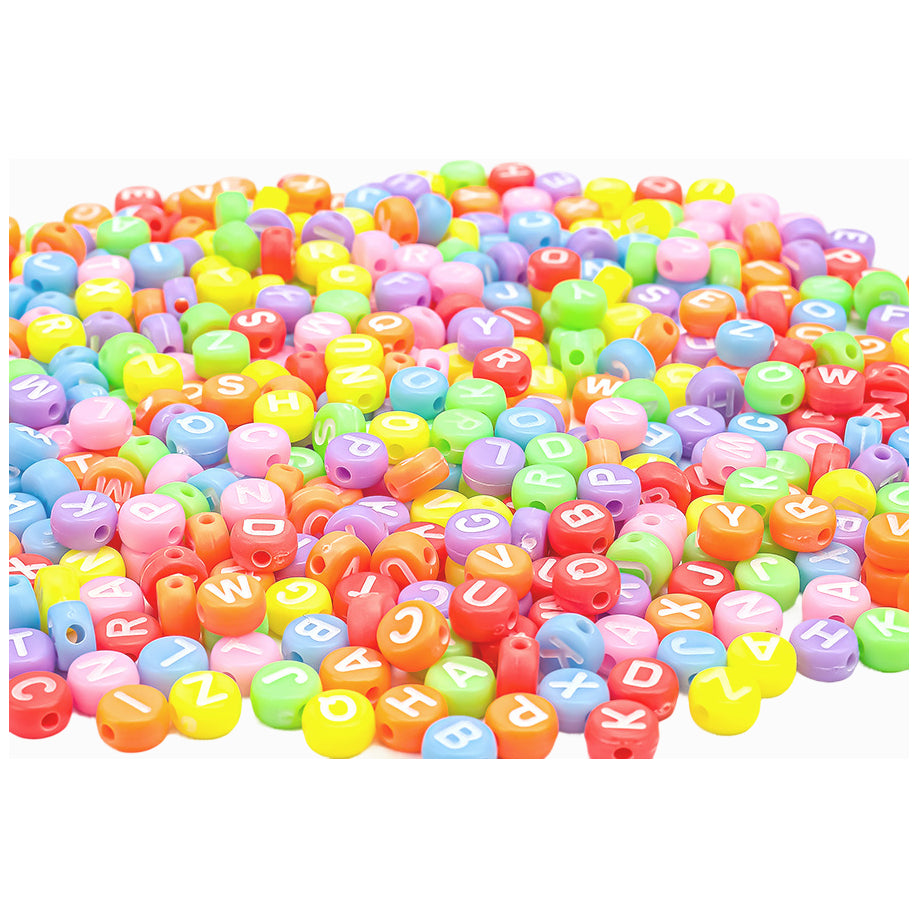Acrylic Alphabet Letter Beads 4x7 mm for Friendship Bracelets Jewelry Making and DIY Crafts