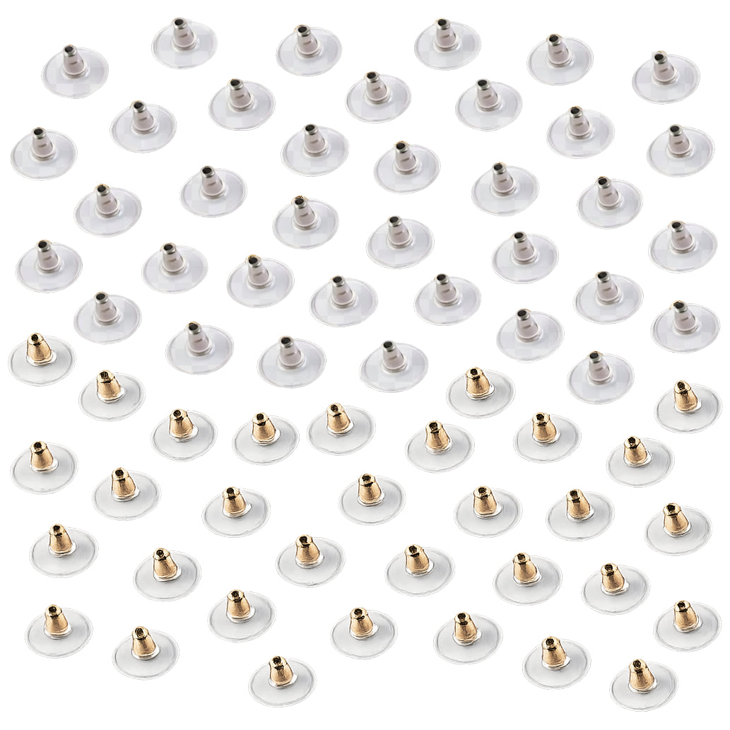 Earring Backs for Droopy Ears and Heavy Studs, 100-Piece Bullet Clutch Earring Lifters Support Secure Fit
