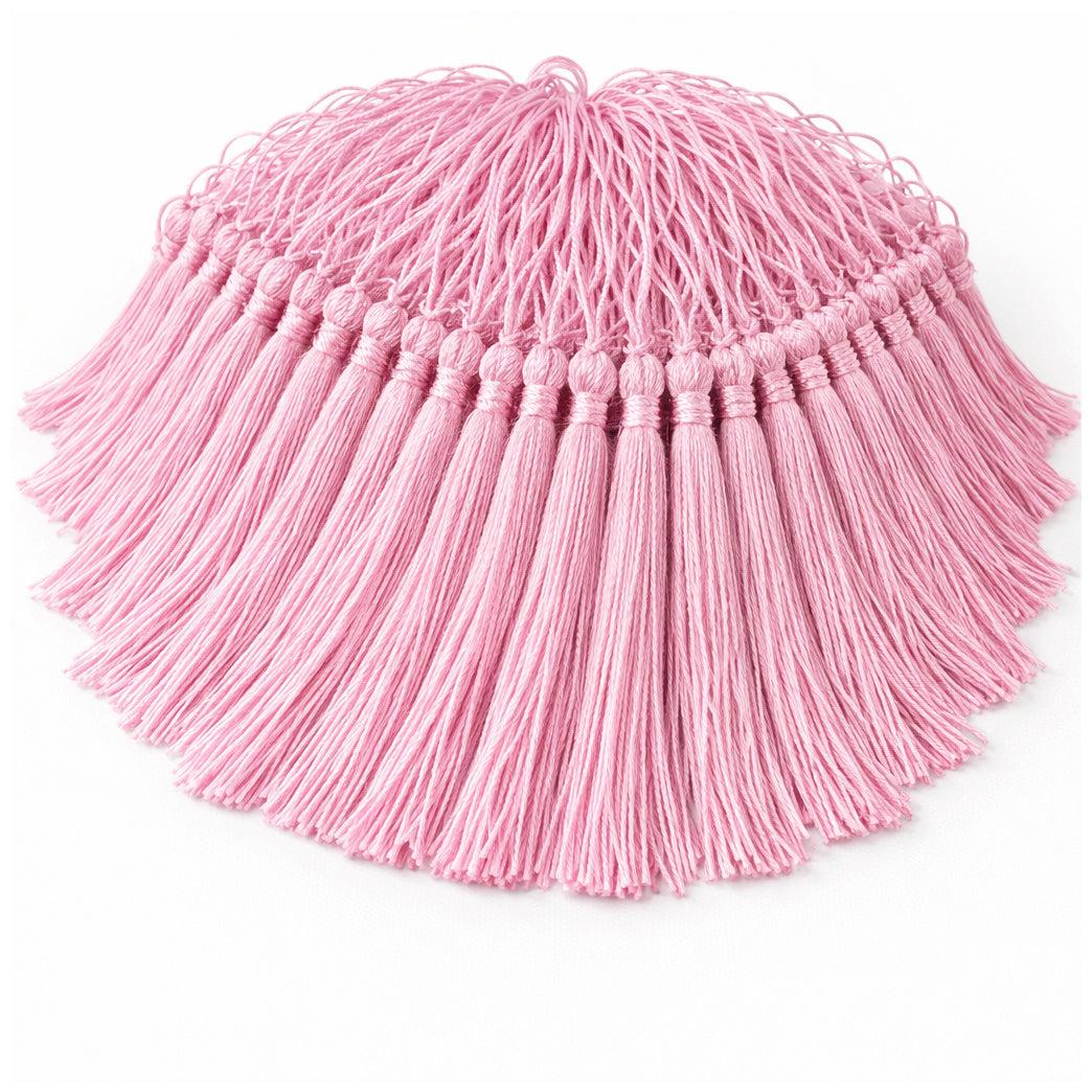 Mini Silky Tassels with Loops for Jewelry Making DIY Crafts Bookmarks Handmade Polyester 5 Inch, Pack of 100