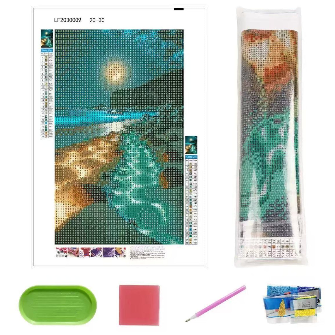 5D Full Drill Diamond Painting Kit 30x40cm HD Canvas with Tools for DIY Wall Decor Gift Crafts