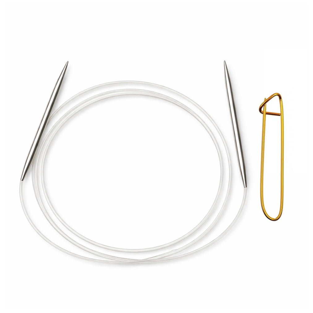 Stainless Steel Circular Knitting Needles with Stitch Holder for Hats Sleeves Scarves Baby Sweaters and Small Projects