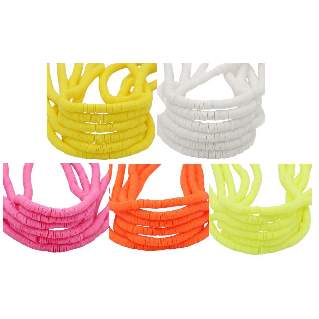 6mm Heishi Clay Beads Multicolor Polymer Disc Beads for Bracelet and Jewelry Making, Pack of 3500