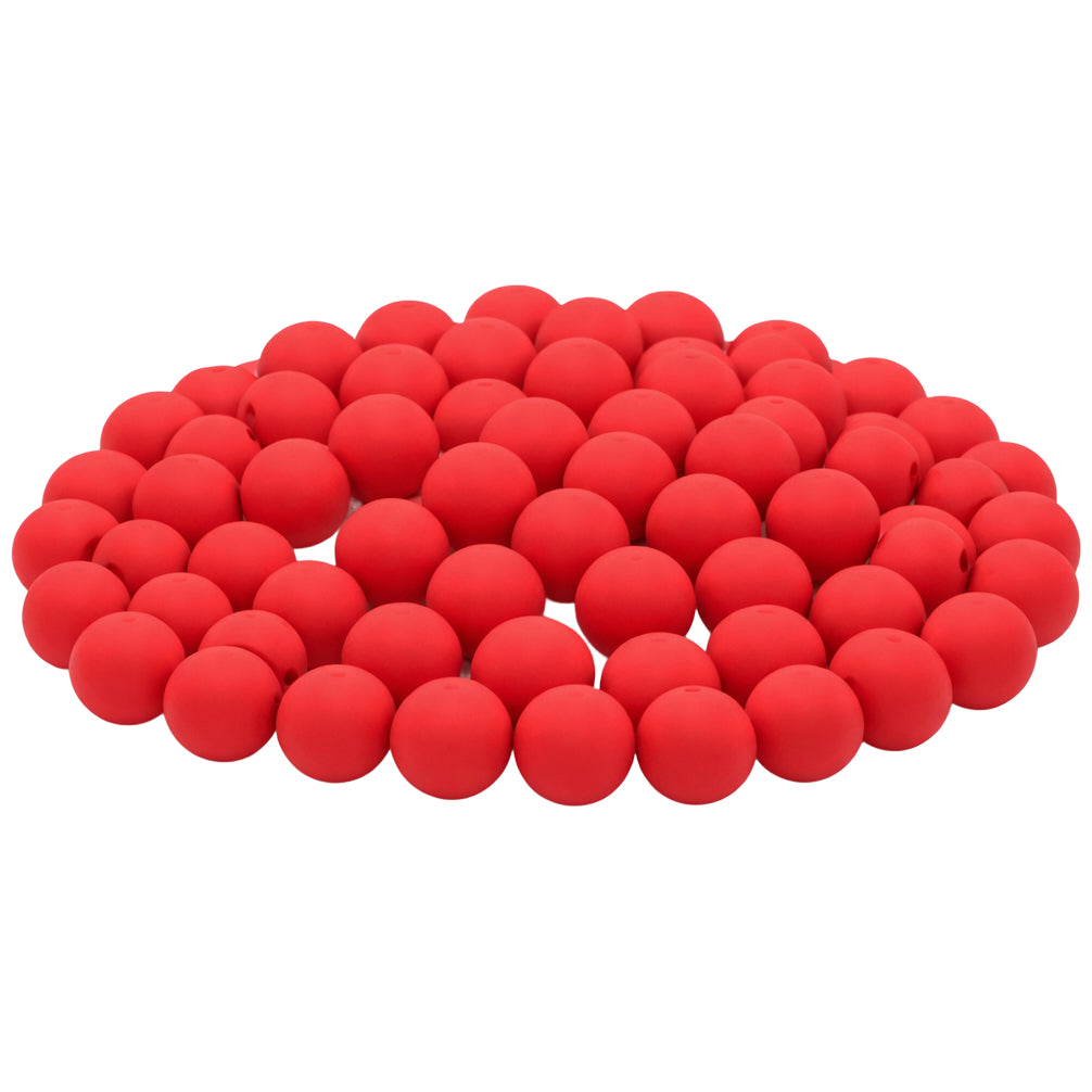 15mm Silicone Beads for Keychains Bracelets Pens Crafts Bulk Round Beads DIY Jewelry Making, Pack of 100
