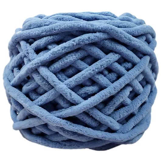 Haze Blue Super Bulky Chenille Yarn for Knitting/Crochet, #6 Weight (55 Yards)