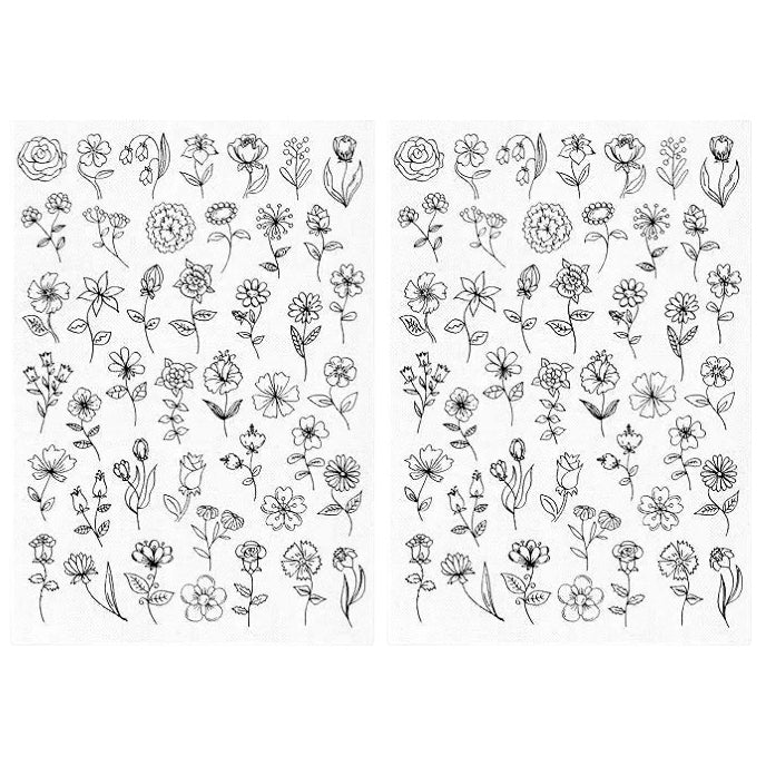 Water Soluble Embroidery Stabilizer Stick and Stitch Transfer Paper with Pre Printed Patterns for Hand Sewing Beginners, Pack of 2