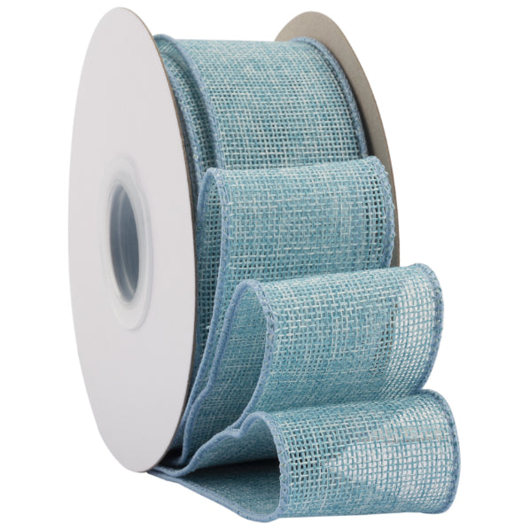 2.5 Inch x 10 Yards Natural Burlap Wired Ribbon Faux Linen for Bows, Wreaths, and Decorations