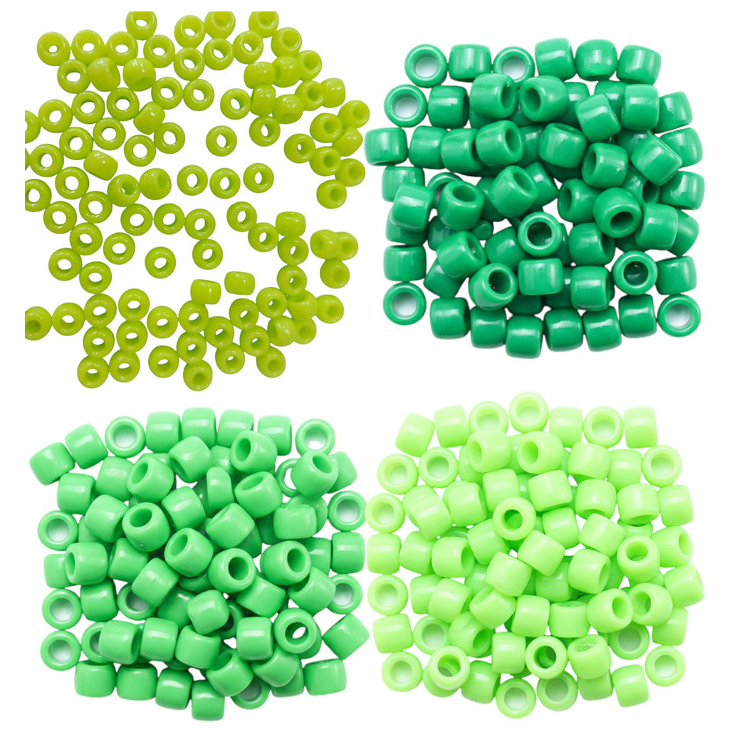 Pony Beads 6 x 9 mm Plastic Craft Beads for DIY Jewelry Hair and Decorations, Pack of 1200