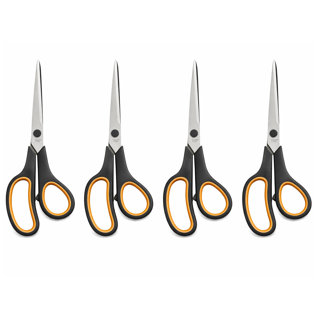 8 Inch Titanium Bonded Straight Scissors with Soft Grip Handles for Fabric, Packaging, Crafts and DIY Cutting Tasks