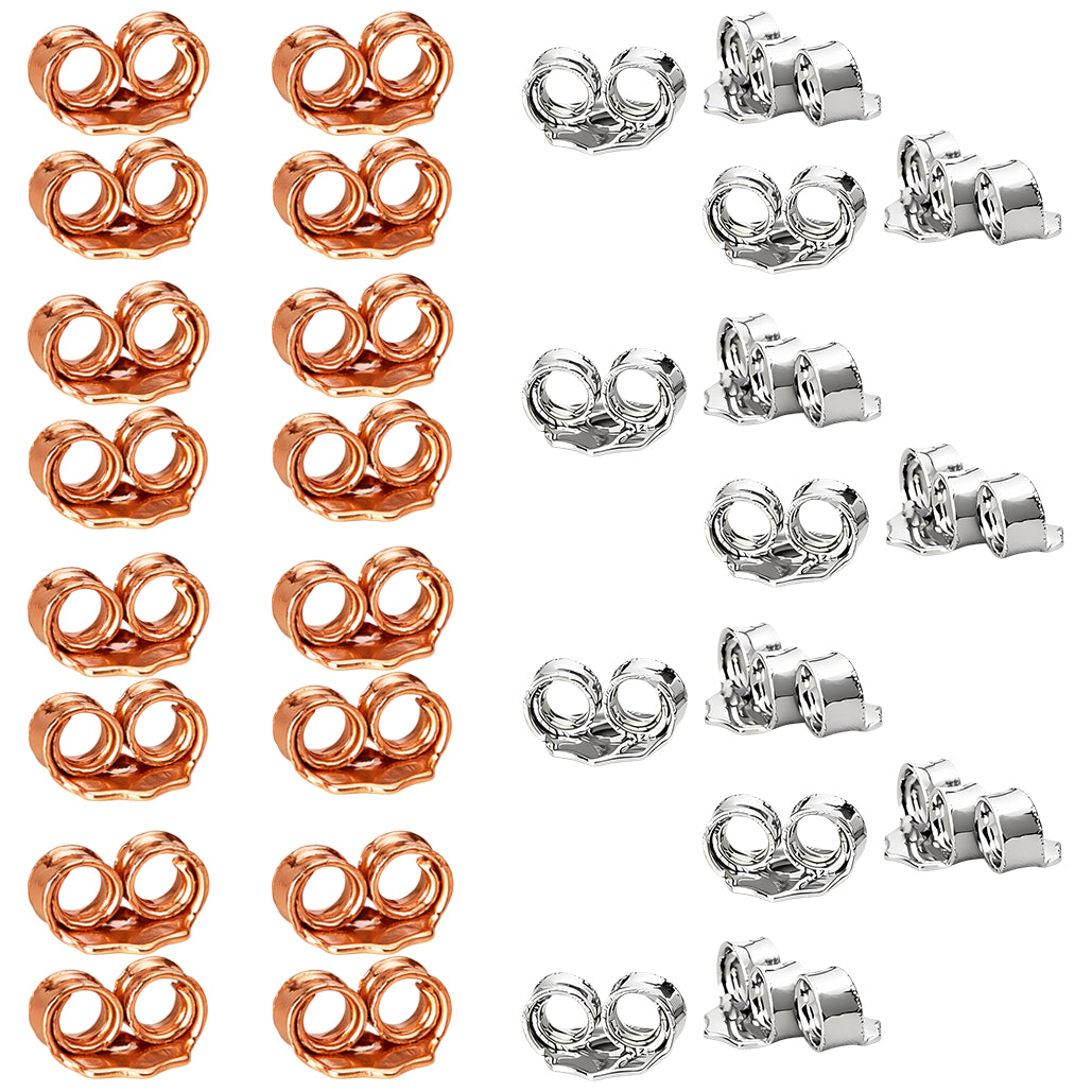 Secure Locking Earring Backs Replacement for Stud Earrings and Posts, 15 Pairs