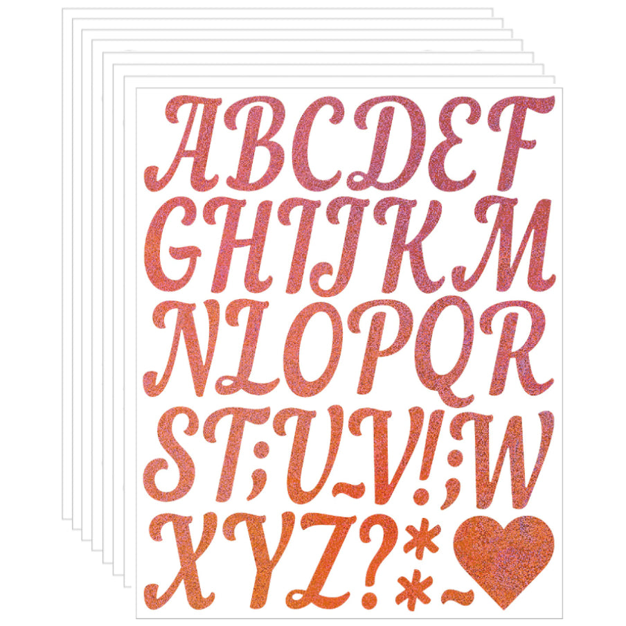 Glitter Vinyl Letter and Number Stickers Self Adhesive Waterproof Decals for Crafts Signs Mailbox DIY Decoration, Pack of 8