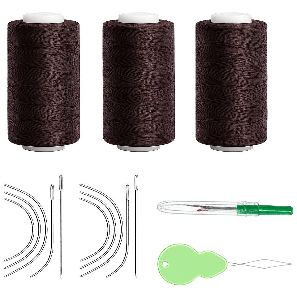 Hair Weave Thread 100m Each for Hair Extensions Wig Making and DIY Sewing, Set of 3