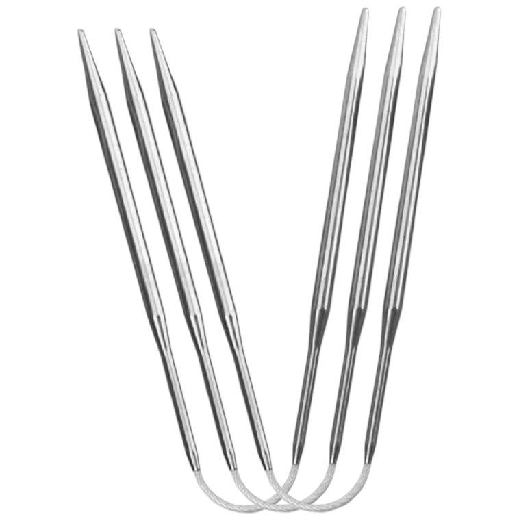 3pcs Double Pointed Stainless Steel Knitting Needles Set for Knitting Socks, Cuffs, and Hats