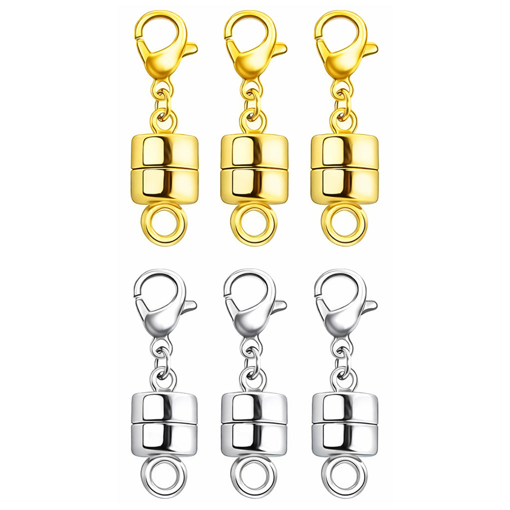 Magnetic Necklace Clasp With Lobster Closure 14K Gold Silver Alloy Jewelry Extender Bracelet Clasps Set