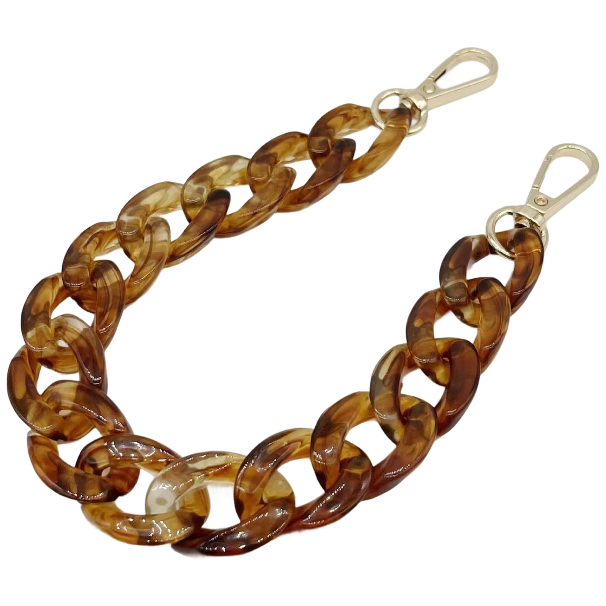 Large Acrylic Flat Chain Strap 14.57 Inch Replacement Handle for Handbags, Purses, and DIY Crafts