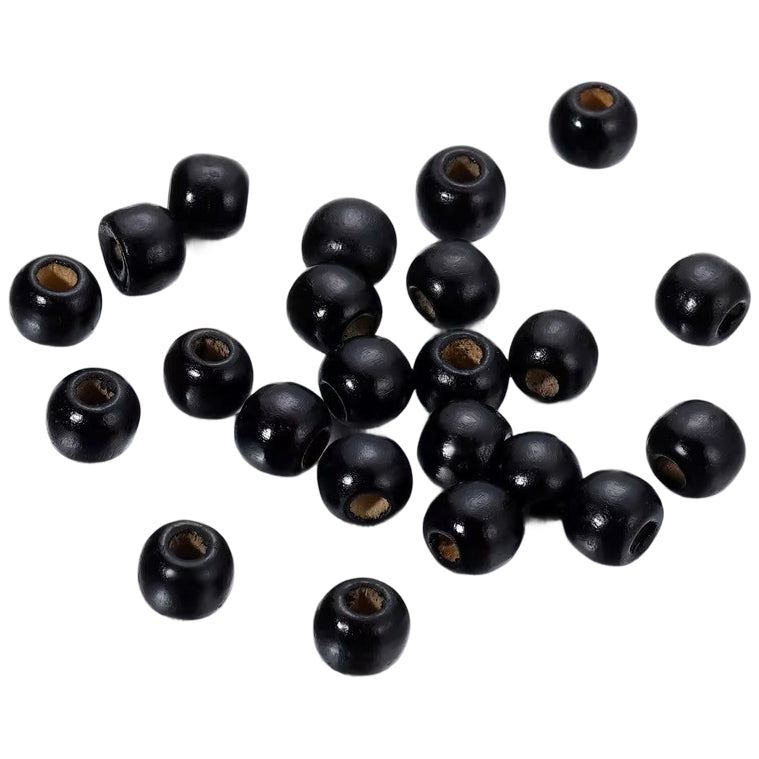 Natural Maple Wood Round Beads 9x10mm for Jewelry, Macrame, Hair, and DIY Crafts, Pack of 100