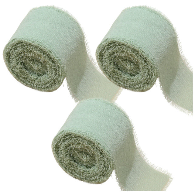 1.5 Inch Chiffon Ribbon 3 Rolls 15 Yards Total for Wedding Bouquets and Floral Decorations