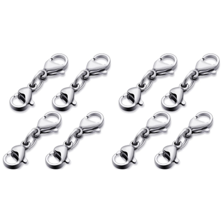 Stainless Steel Double Lobster Clasp Necklace Extenders for DIY Jewelry Making