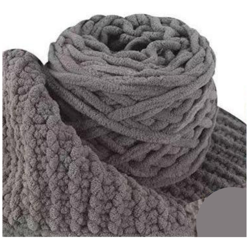 5mm Super Bulky Icicle Chenille Blanket Yarn 100g/3.53oz, 72 Yards for Knitting & Crocheting Crafts