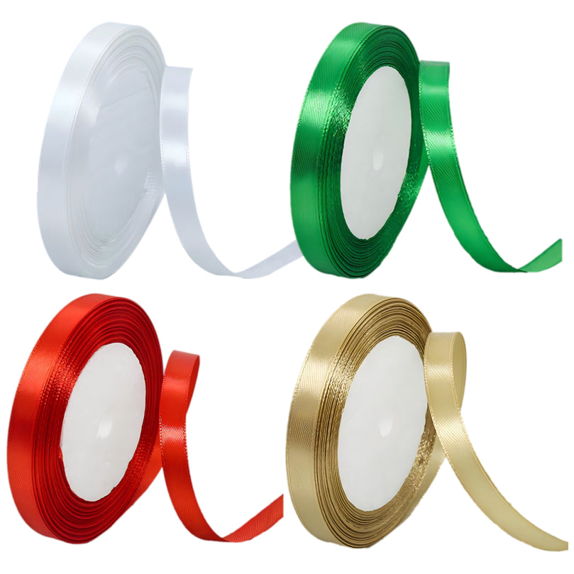 Satin Ribbon 4 Rolls 40 Yards for Gift Wrapping Crafts Weddings and Decorations