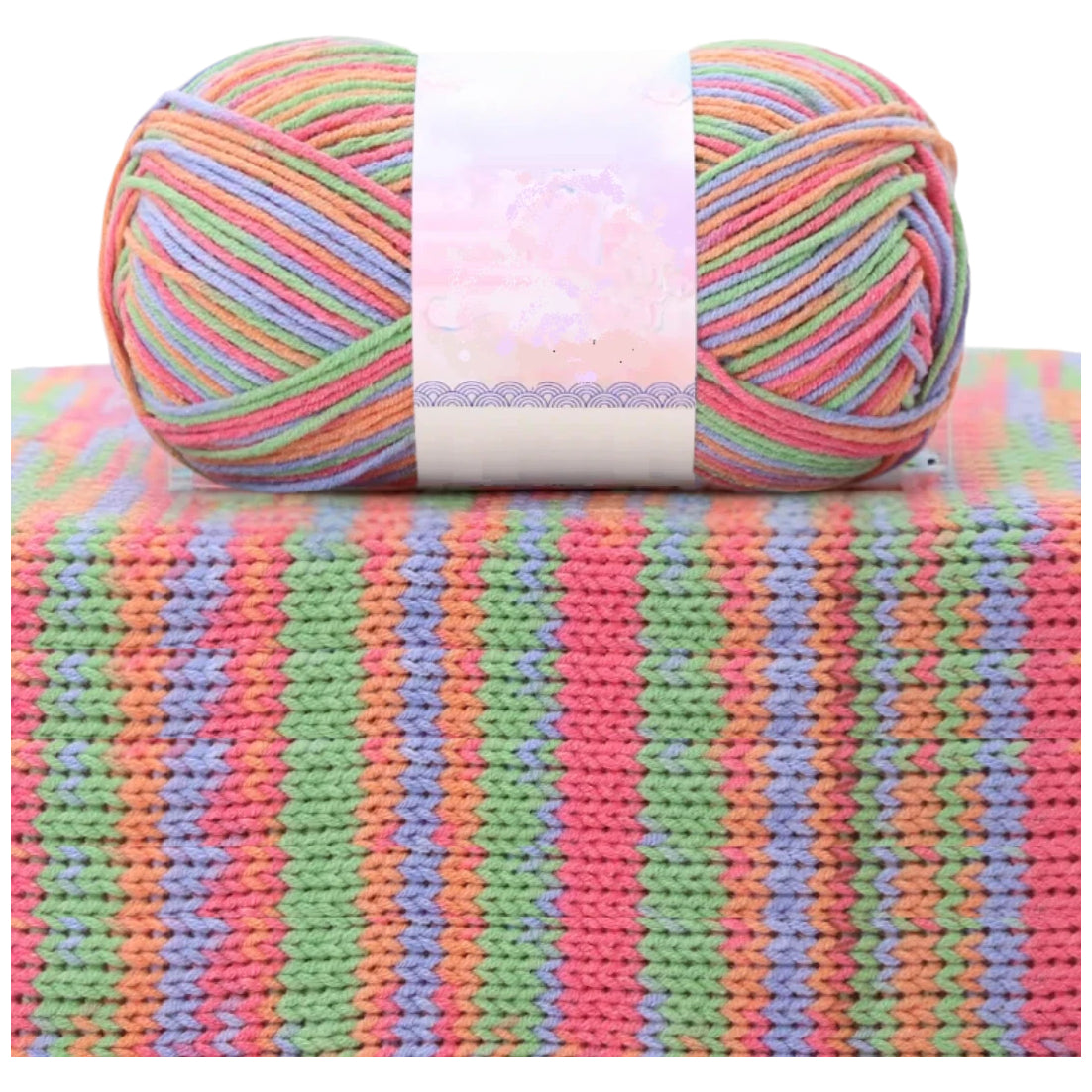 1.5mm Multicolored Fancy Yarn for Knitting & Crocheting Sweaters, Scarves & DIY Crafts, 50 Grams/1.76oz 175 yards
