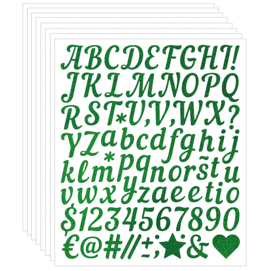 Glitter Vinyl Letter and Number Stickers Self Adhesive Waterproof Decals for Crafts Signs Mailbox DIY Decoration, Pack of 8