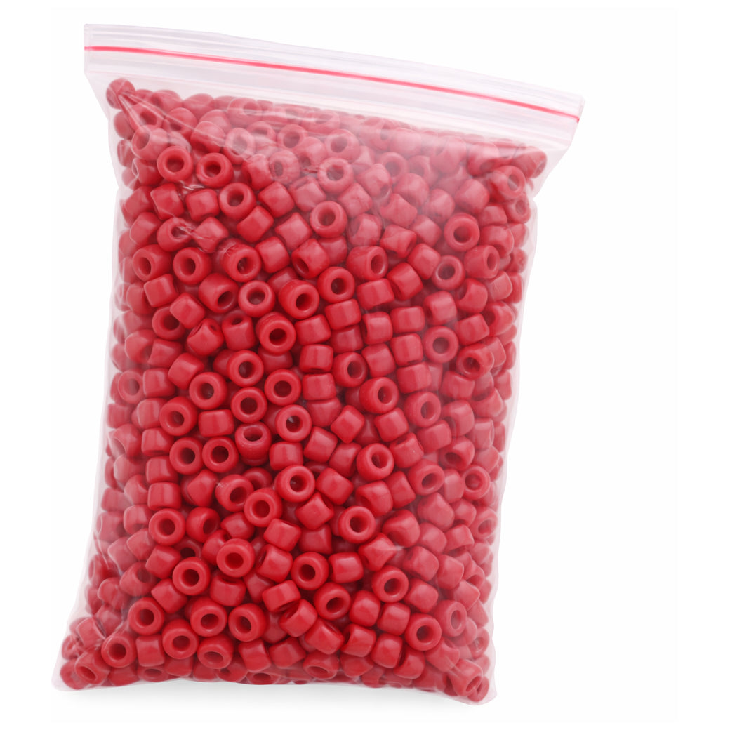 6x9mm Acrylic Pony Beads with 4mm Hole for Bracelets Jewelry Making and DIY Crafts, Pack of 1000
