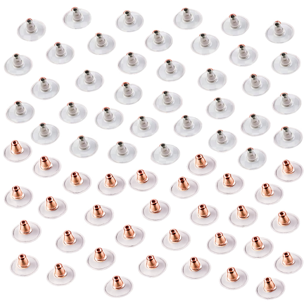 Earring Backs for Droopy Ears and Heavy Studs, 100-Piece Bullet Clutch Earring Lifters Support Secure Fit