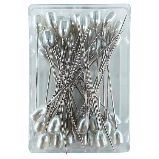 Teardrop Pearl Head Pins 54mm Sewing Wedding Bouquet Corsage Jewelry Craft Pins DIY Floral Decorations, Pack of 100