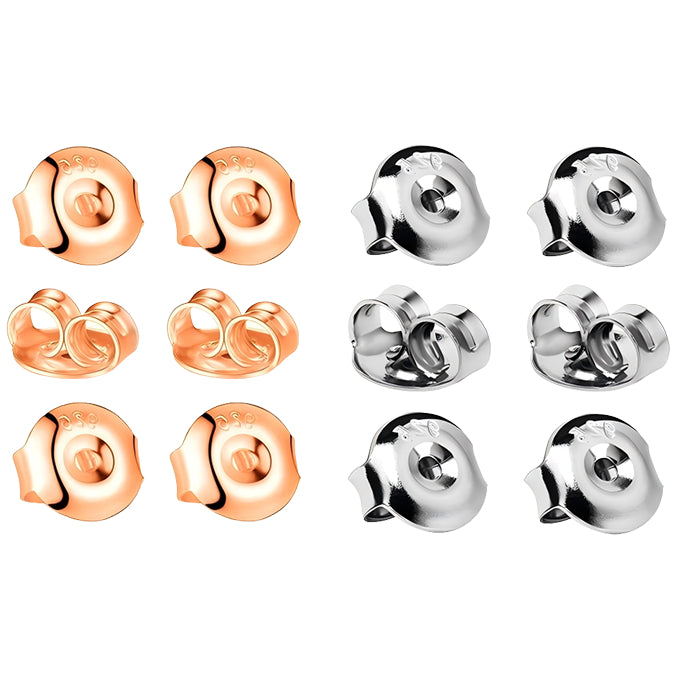 Hypoallergenic Locking Earring Backs Replacement Set 6 Pairs Secure Stud Earring Backings for Jewelry Repair and Daily Wear