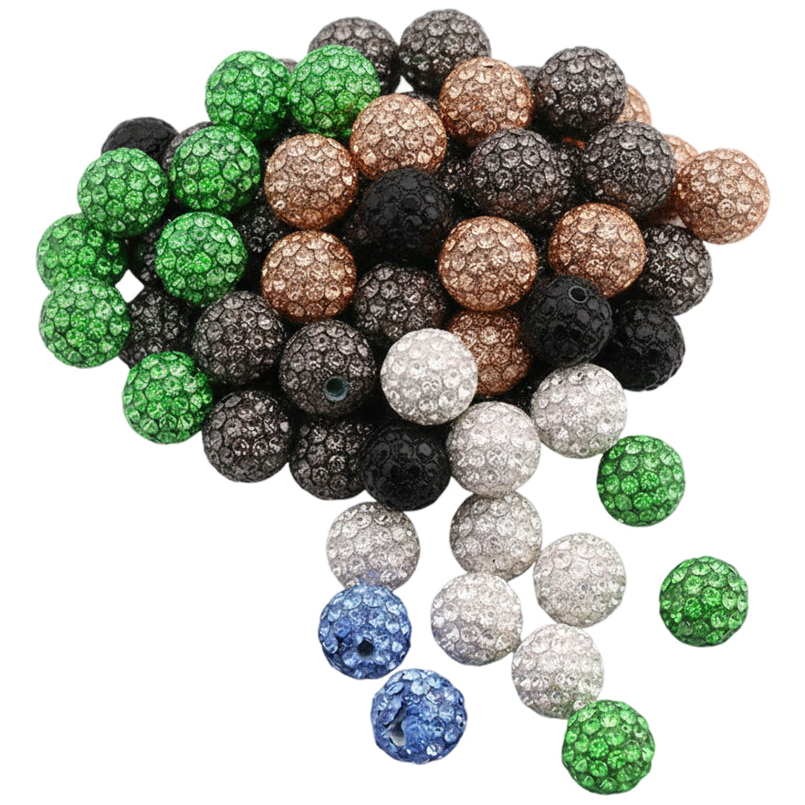 Sparkle Rhinestone Clay Beads Round Disco Spacer Beads for Jewelry Making, Bracelets, Earrings and DIY Craft Projects