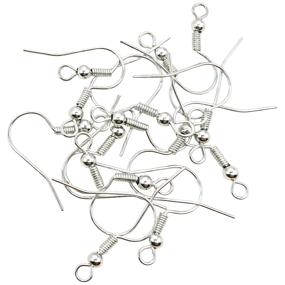 Stainless Steel Fish Hook Earring Wires Nickel Free French Hooks Coil and Ball Style for Jewelry Making DIY Crafts