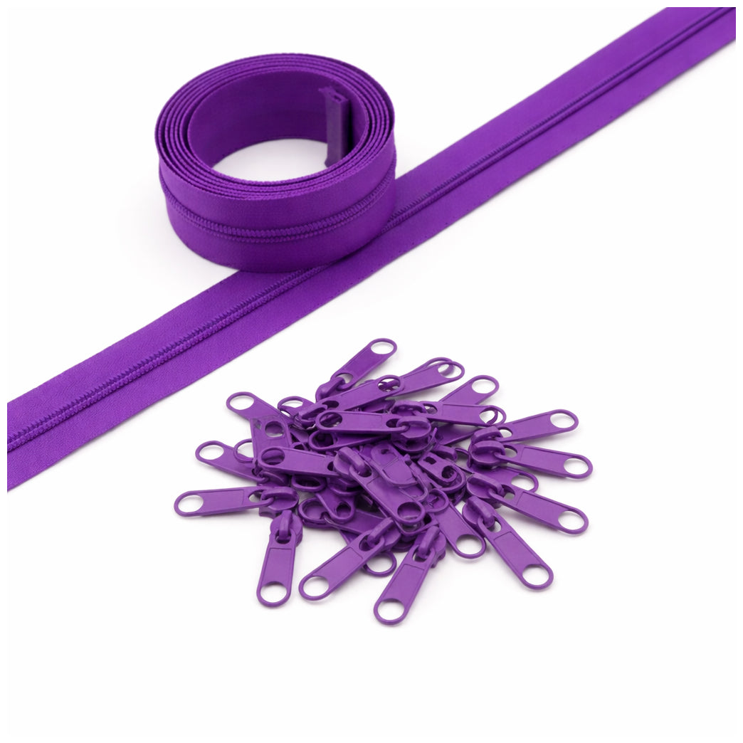 10 Yard Nylon Coil Zipper Roll with 25 Sliders Bulk Sewing Zippers for Bags Clothing Cushions and DIY Crafts