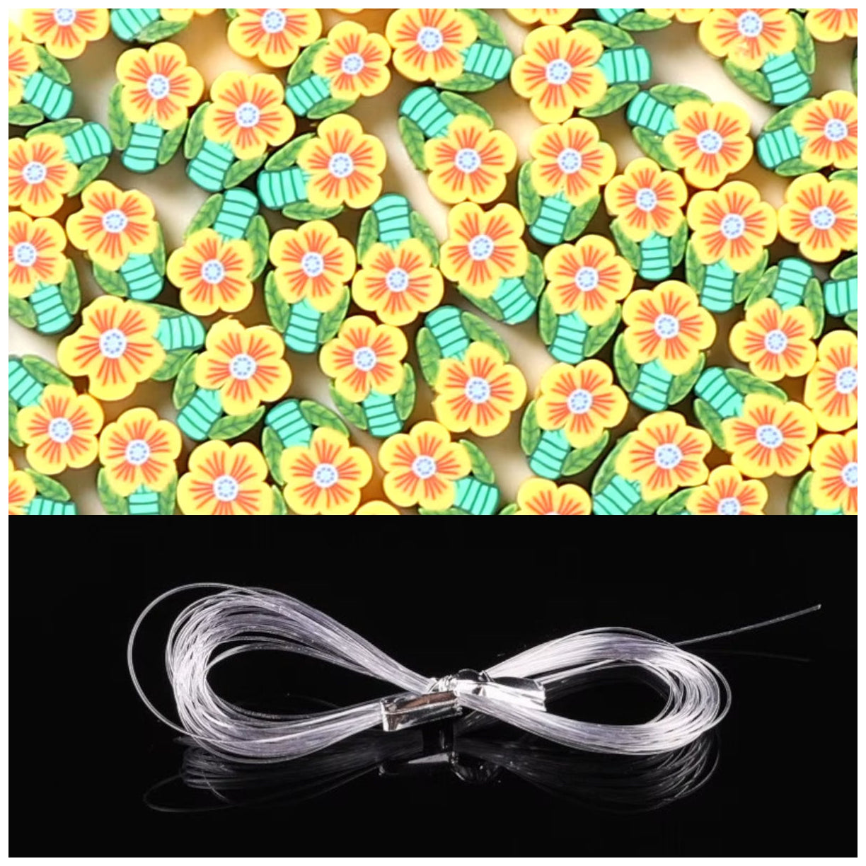 Sports Ball Polymer Clay Beads 8-11mm with Elastic String for Jewelry and DIY Crafts, Pack of 100