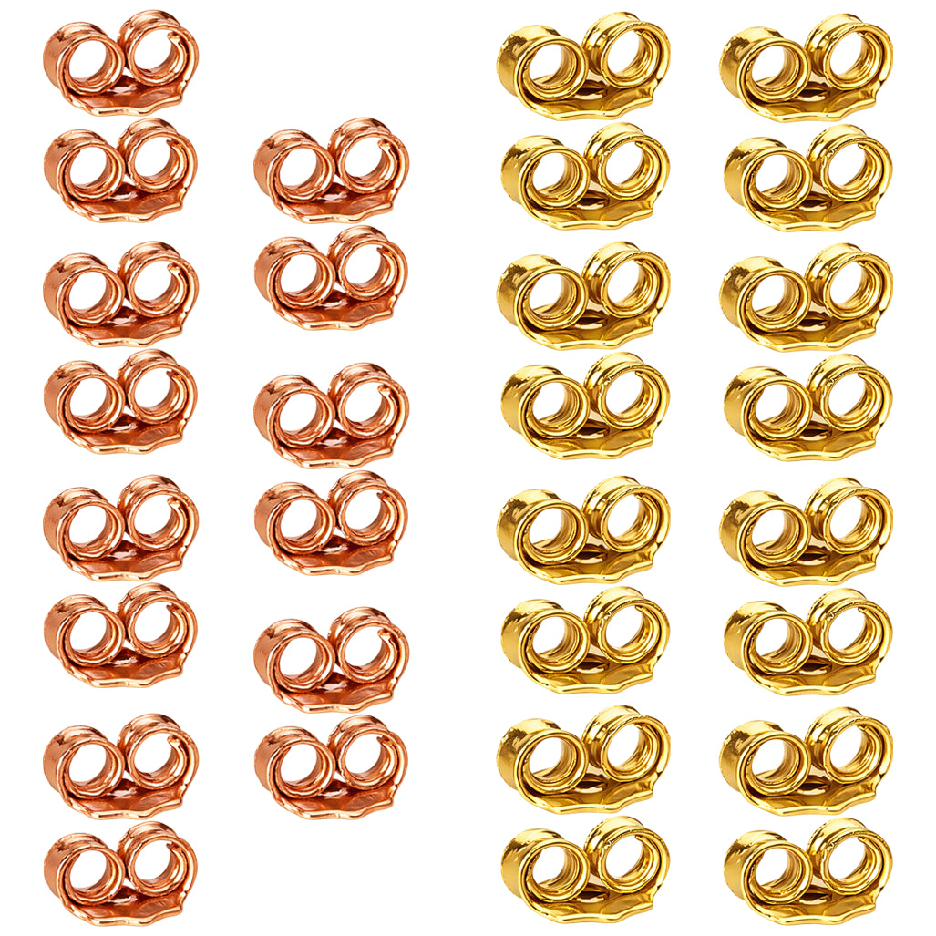 Secure Locking Earring Backs Replacement for Stud Earrings and Posts, 15 Pairs
