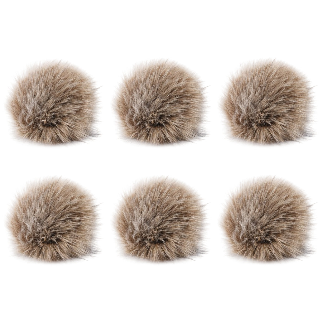 Faux Fox Fur Pom Poms 10 cm Furry Balls with Elastic Loops for Hats and Crafts, Pack of 6