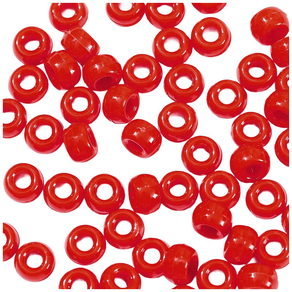 Pony Beads 6 x 9 mm Plastic Craft Beads for DIY Jewelry Hair and Decorations, Pack of 1200