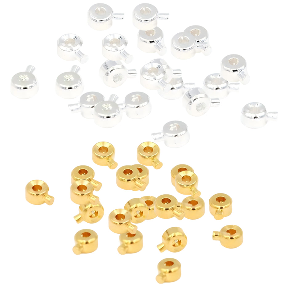 Stopper Crimp Beads 3.2mm Spacer Locks for Jewelry Making Bracelets and Necklaces, Pack of 30