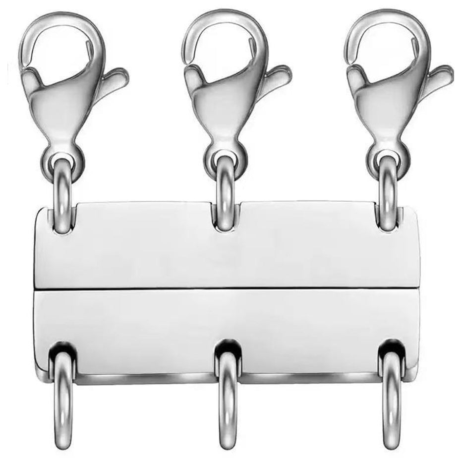 Magnetic Necklace Layering Clasp Separator in Gold for Multi Strand Chains and Secure Jewelry Closure