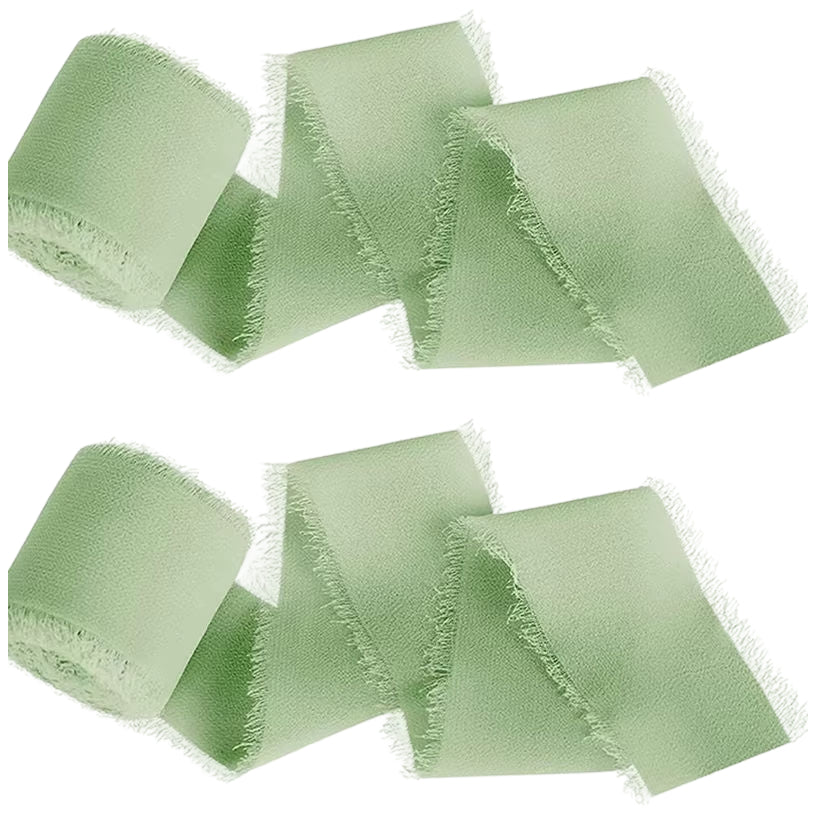 Chiffon Silk Ribbon 1.5 Inch x 10 Yards for Wedding Bouquets, Invitations, and Decorations, Pack of 2