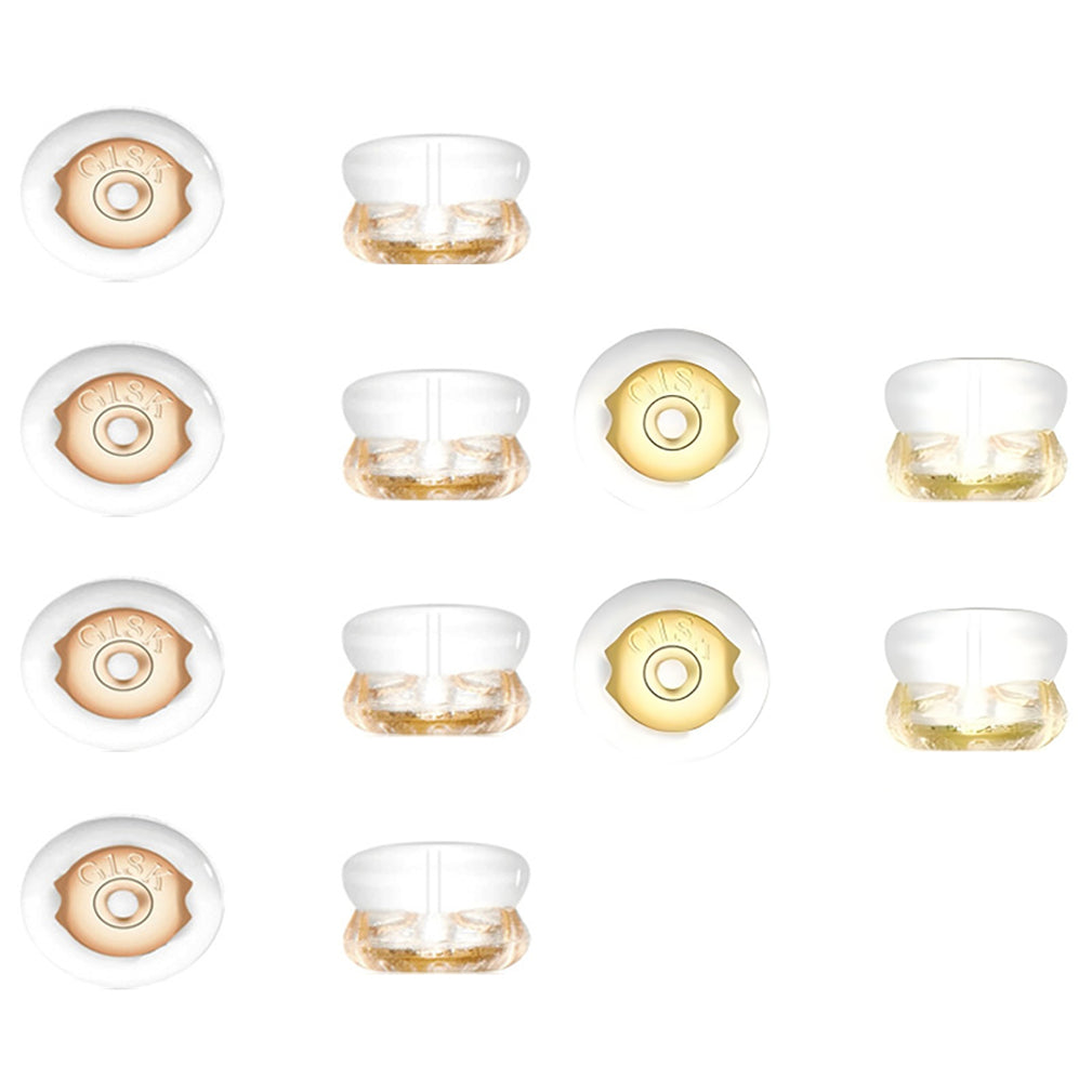 Silicone Locking Earring Backs for Studs and Heavy Earrings Hypoallergenic Clear, Pack of 12