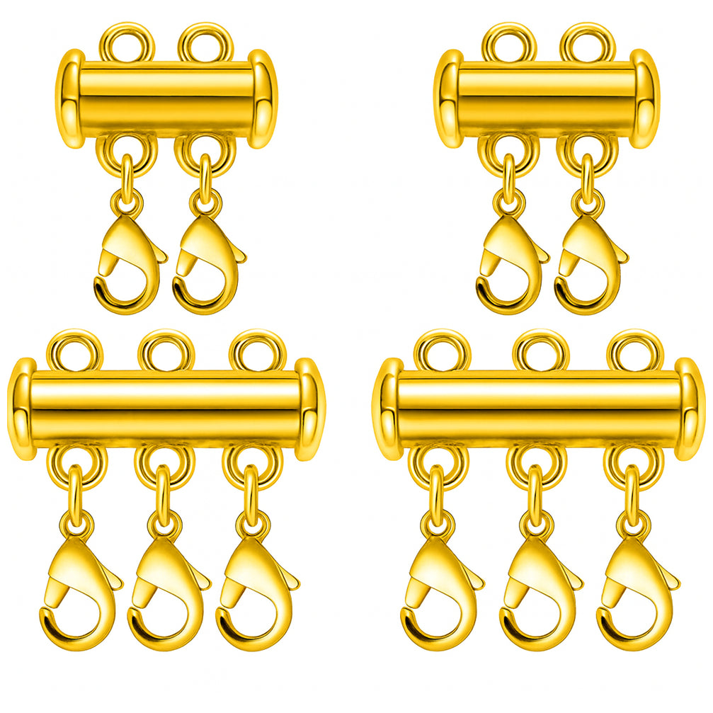 Magnetic Slide Lock Necklace Layering Clasp Connector for Multi Strand Chains and Secure Jewelry Fastening