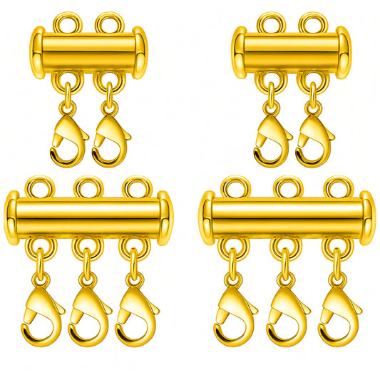 Magnetic Slide Lock Necklace Layering Clasp Connector for Multi Strand Chains and Secure Jewelry Fastening