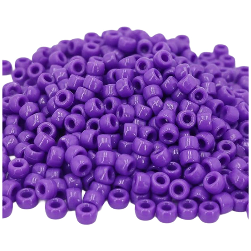 Pony Beads 6x9mm Plastic Beads for Friendship Bracelets Jewelry Making Keychains and DIY Crafts