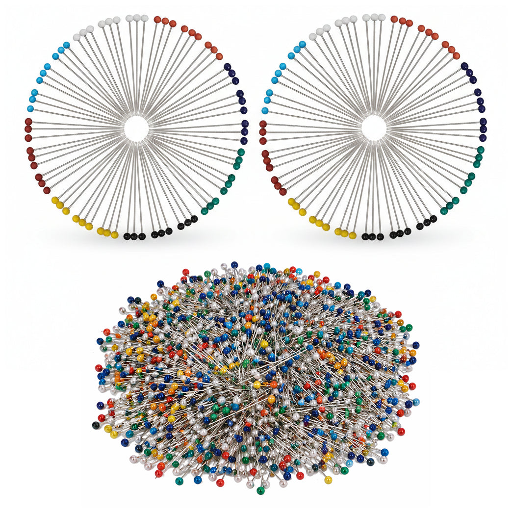 1.5 Inch Sewing Pins with Colored Glass Ball Heads for Fabric Quilting Dressmaking Jewelry DIY Crafts