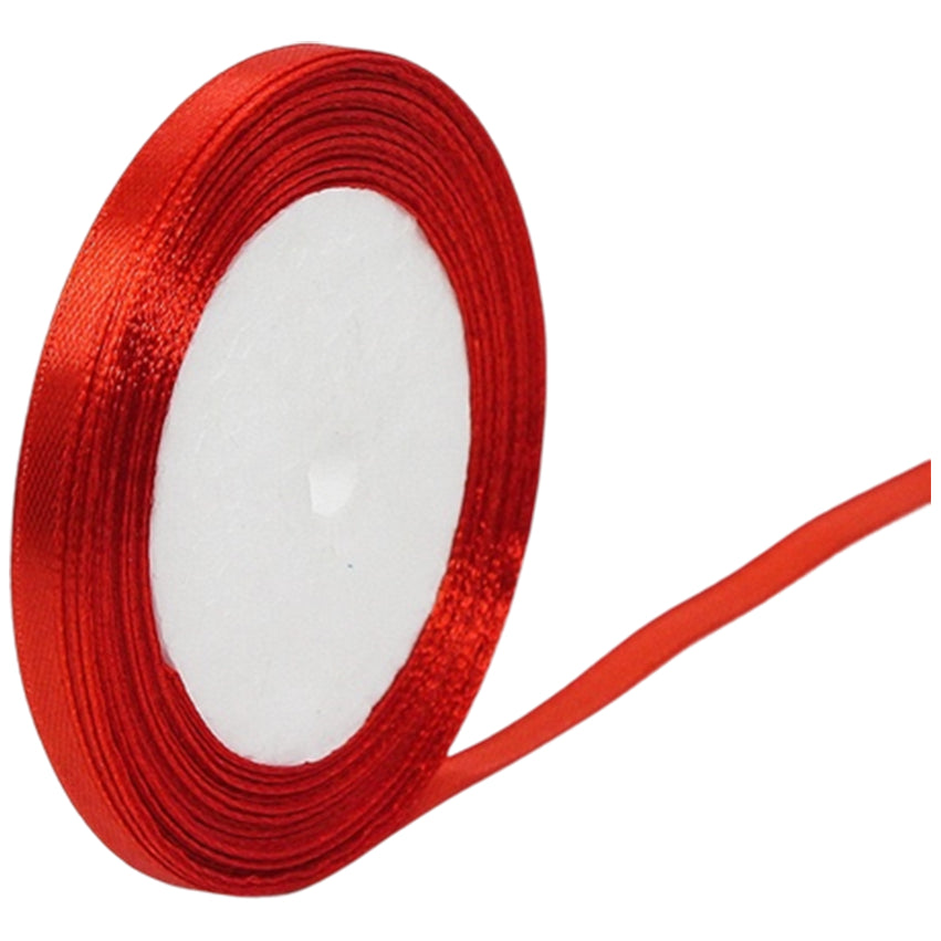 Black Double Faced Satin Ribbon 1/4 Inch x 25 Yards for Gift Wrapping and Decorations