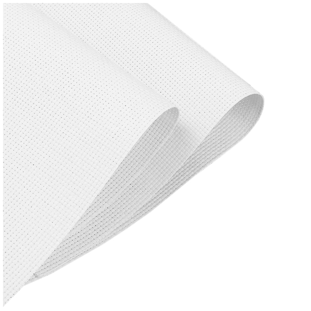White Aida Cloth 14 Count Cross Stitch Fabric for Embroidery Needlework and DIY Craft Projects