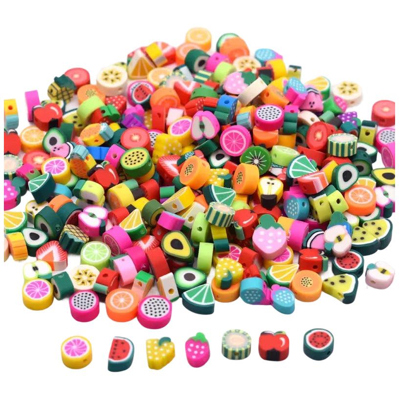 Mouse Head Polymer Clay Beads 10mm Mixed Spacer Beads for DIY Jewelry Making, Pack of 100